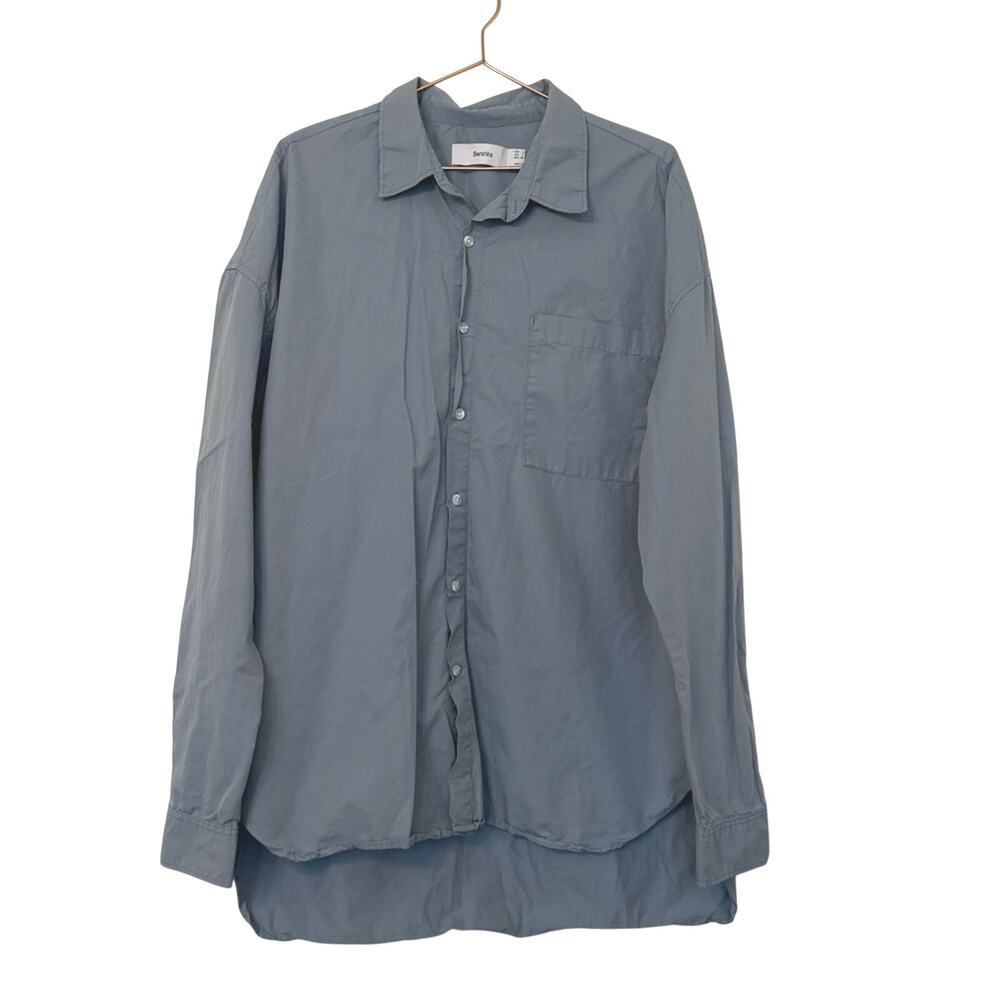 Bershka Men's Casual Blue Shirt